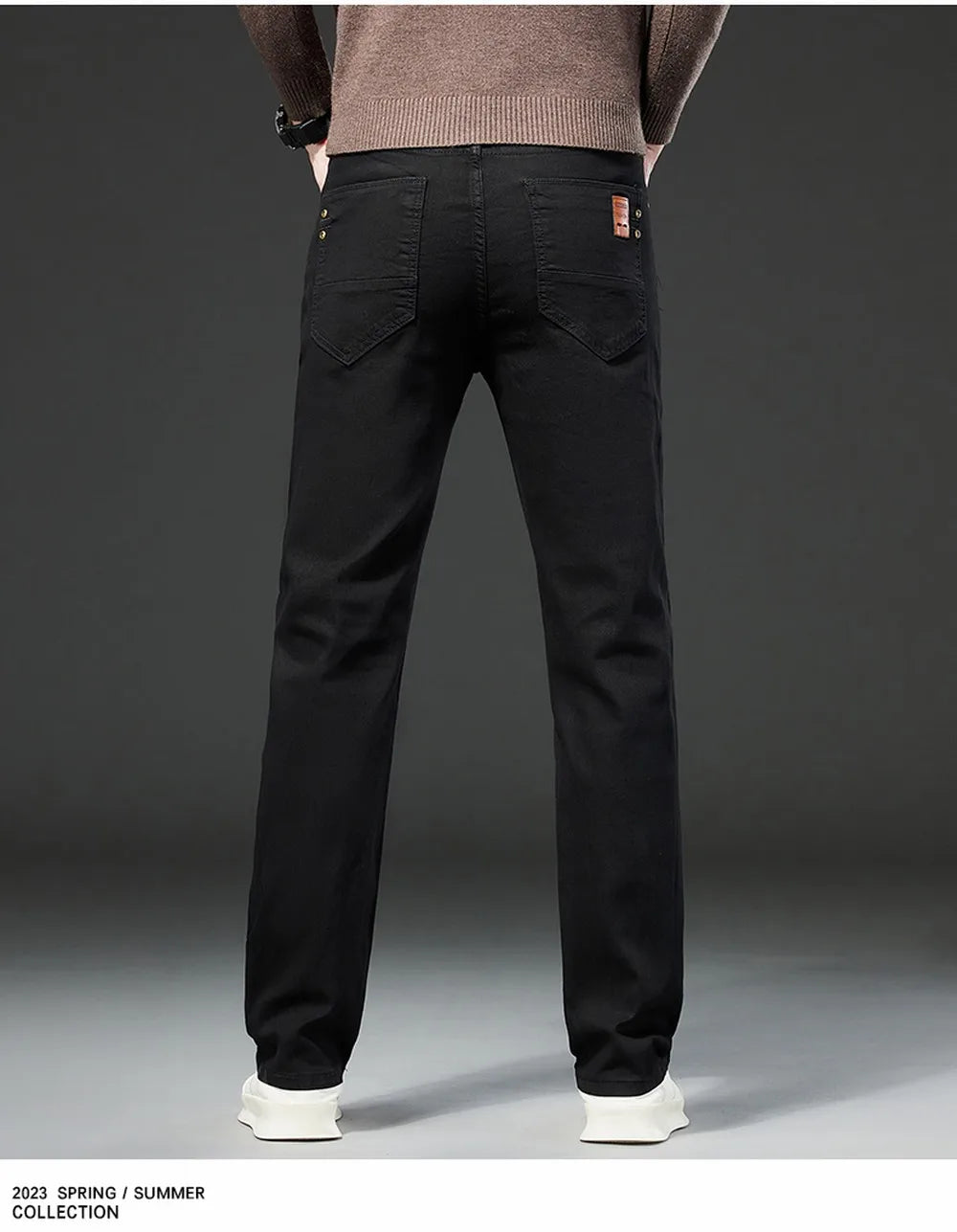 Men White Jeans Elasticity Straight Slim Fit Casual Soft Business Classic Brand Trousers Fashion Advanced Stretch Denim Pants