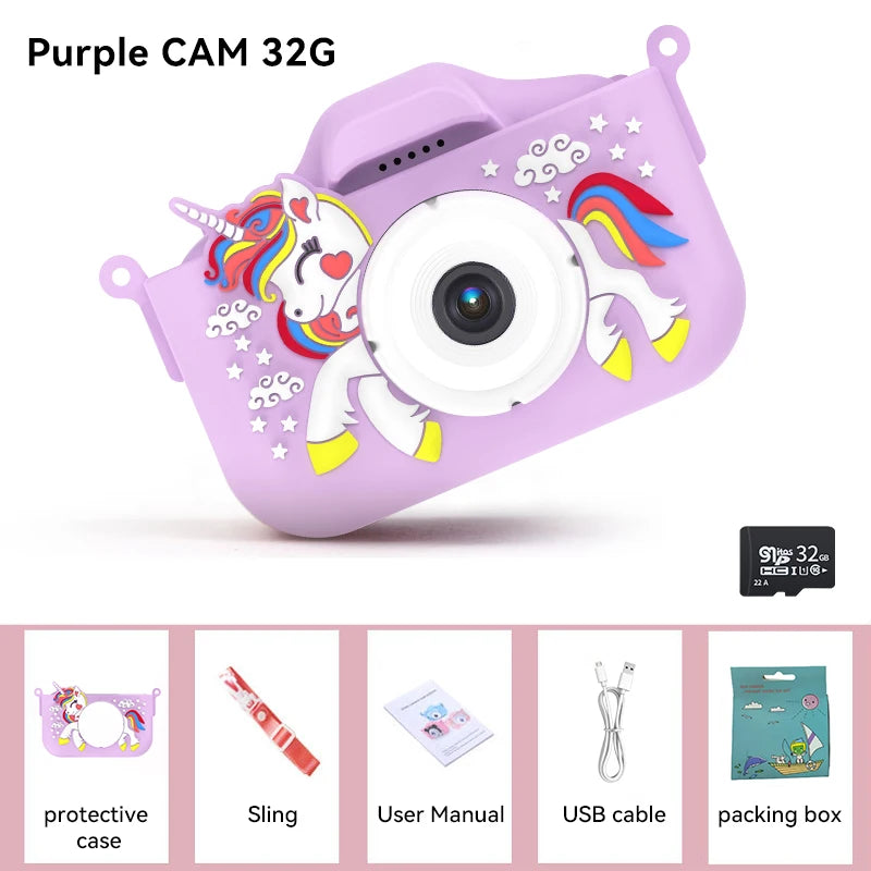 Summer Children Camera 1080P HD Toddler Digital Video Camera 2.0-inch Kids Camera with Silicone Cases Toys for Christmas Gifts