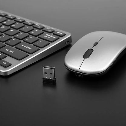 Bluetooth 5.0 &2.4G Wireless Keyboard and Mouse Combo Mini Multimedia Keyboard Mouse for Computer Laptop PC iPad Macbook Android