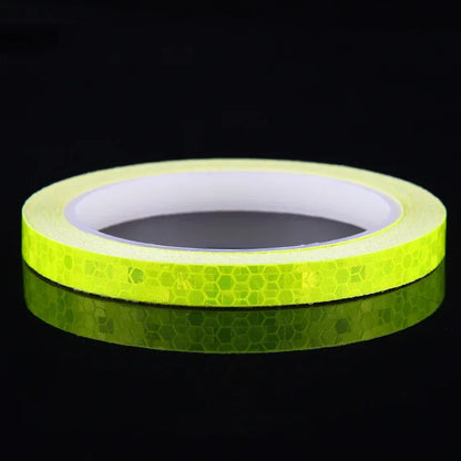 1cmx8m Bike Stickers Reflective Tape Fluorescent Safety Warning Strips MTB Cycling Tapes for Bicycle Helmet Motorcycle Scooter