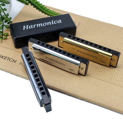Harmonica Key of C 10 Hole Chromatic Harmonica C with Case for Beginner Gift with Case