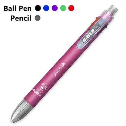 5-Color 0.7mm Ballpoint Pen And 0.5mm Automatic Pencil 6-in-1 Set Creative Writing Office And School Tool