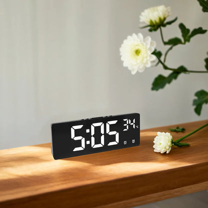 Digital Alarm Clock Travel Clock with Temperature Table Clock Large Display for Bedroom Office Kitchen Home Decoration