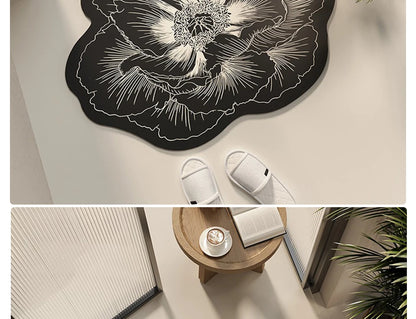 Bathroom Floor Mat Water-absorbing Non-slip Dirt-resistant Carpet Flower Diatom Mud Special-shaped Rug Door Home Decoration Mats