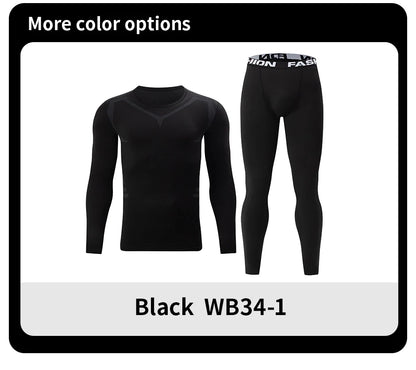 2 Pcs Spring And Autumn Men's Long-sleeved Trousers Sports Suit Fitness Running Jogging Bottoming Clothes License To Train Pants