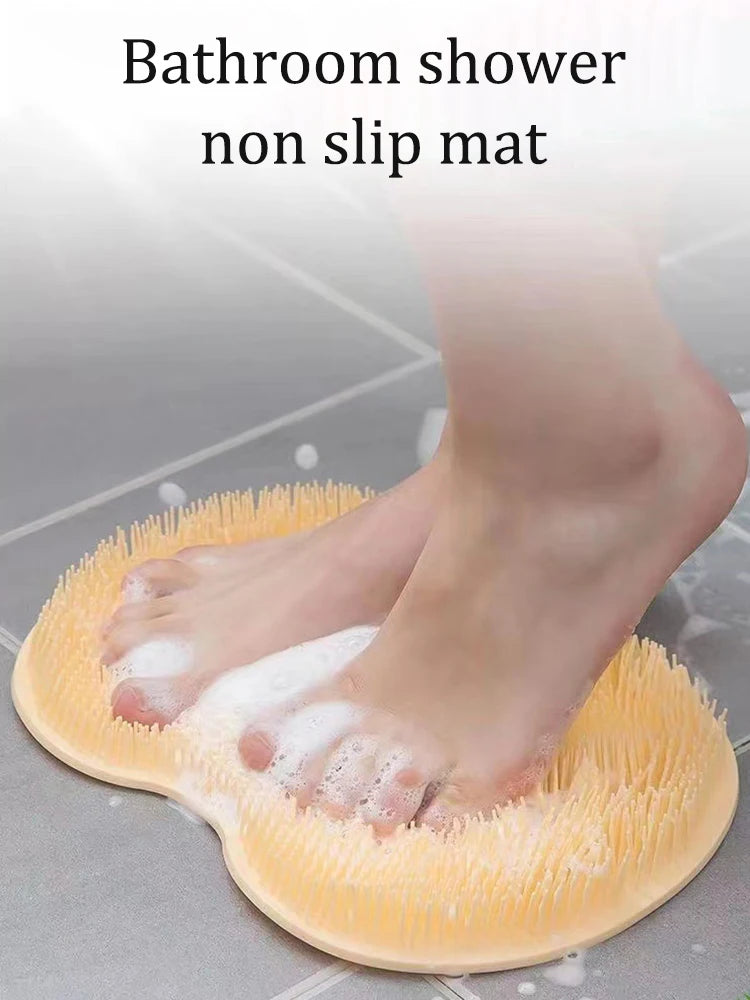 Bathroom Shower Anti Slip Mat, Circular Massage Foot Mat, Back Suction Cup, Foot Scrubber, Back Scrubber, Anti Fall Device