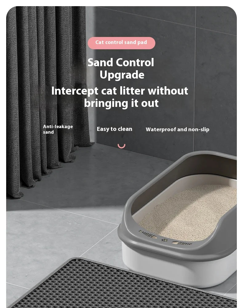 Large Waterproof Double Layer Cat Litter Mat Non-Slip Washable Pet Litter Box Mat Durable Sand Trapper Easy Clean Cat Toilet Mat