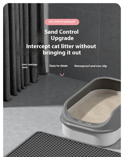 Large Waterproof Double Layer Cat Litter Mat Non-Slip Washable Pet Litter Box Mat Durable Sand Trapper Easy Clean Cat Toilet Mat