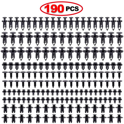 190 Pcs Car Retainer Clips 6 Sizes Auto Push Pin Rivets Clip Fasteners Push Retainer Set Car Interior Bumper Clips