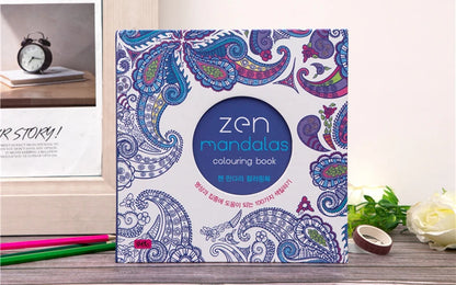 1 Books Mandalas Flower Coloring Book For Children Adult Relieve Stress Kill Time Graffiti Painting Drawing Art Book Stationerys