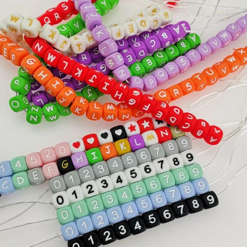 Clearance_12mm 26Pcs Silicone Letter Beads 15 Colors Colorful Alphabet Silicone Chewing Bead for Pacifier Clip Chain Not Choose