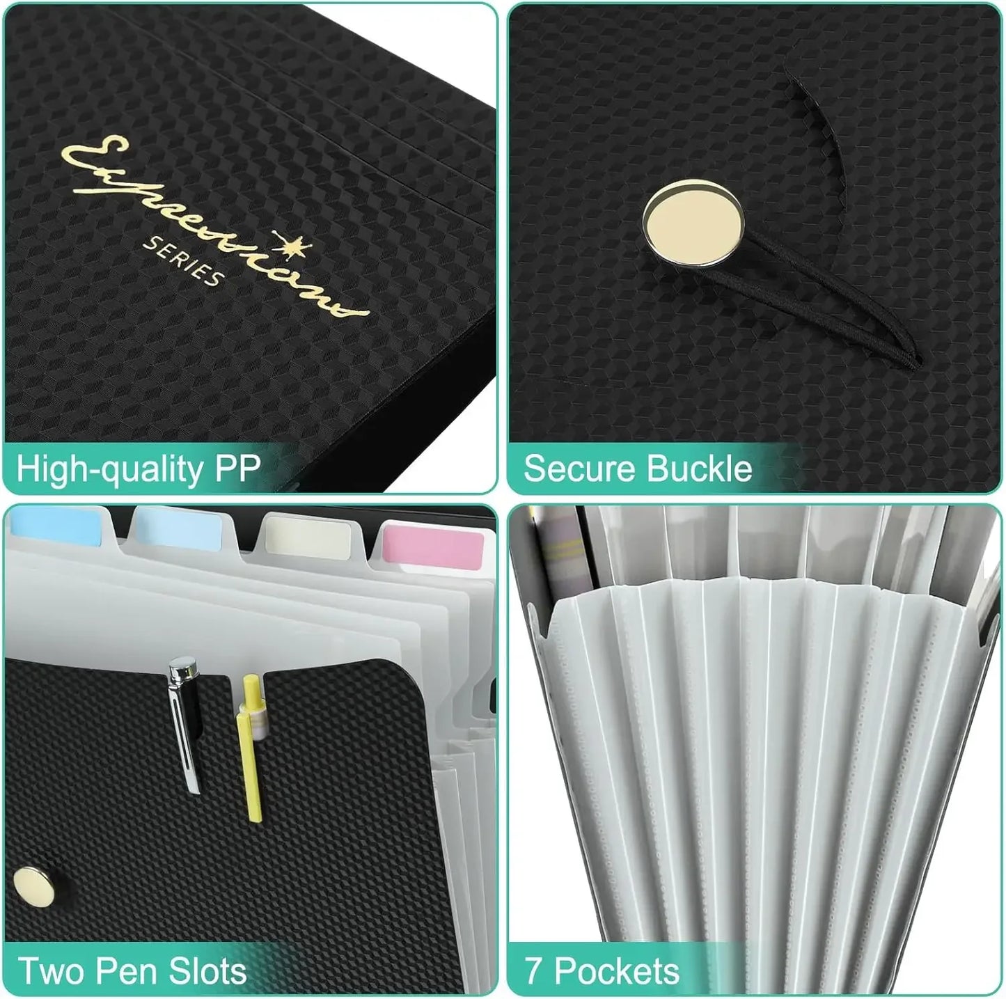 Expanding File Folder,5 Pocket Folders for Documents,Portable Paper Organizer for School Office Supplies,A4 Size