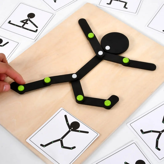 Puzzle, Match, Joint Movement, Little Wooden Man Game, Teaching Tool, Toy, Versatile Little Wooden Man Children's Toy