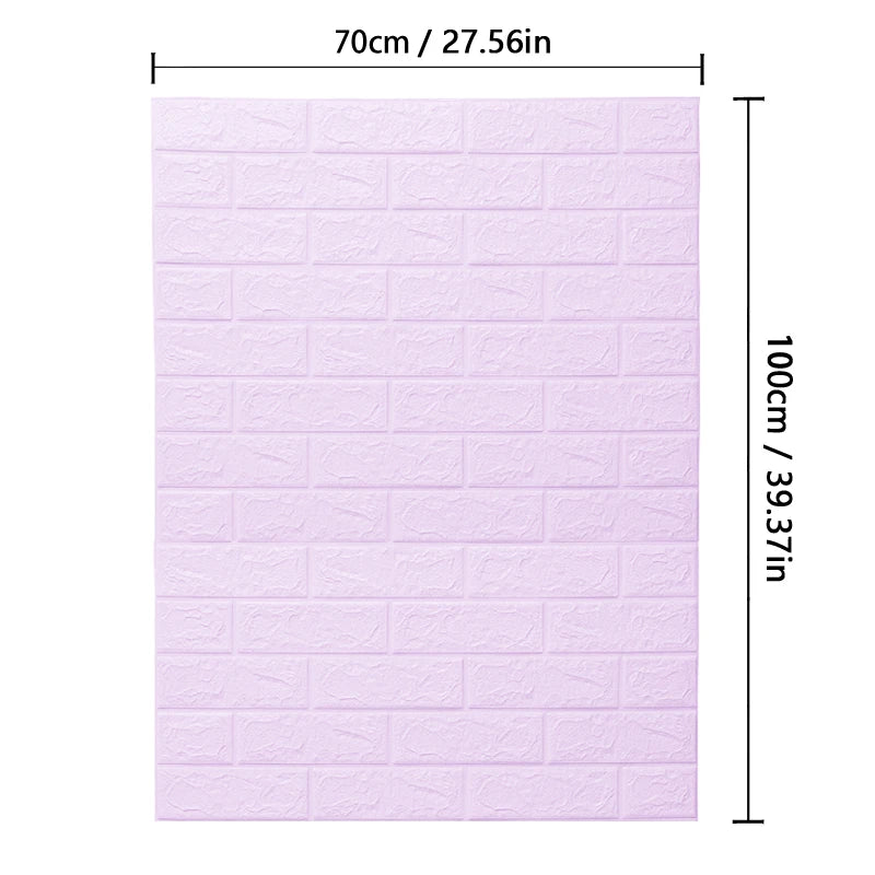 70cm*100cm Self-adhesive Wallpaper Background Modern Home Decoration PVC Waterproof Wall Stickers Foam 3D DIY Brick Pattern Room