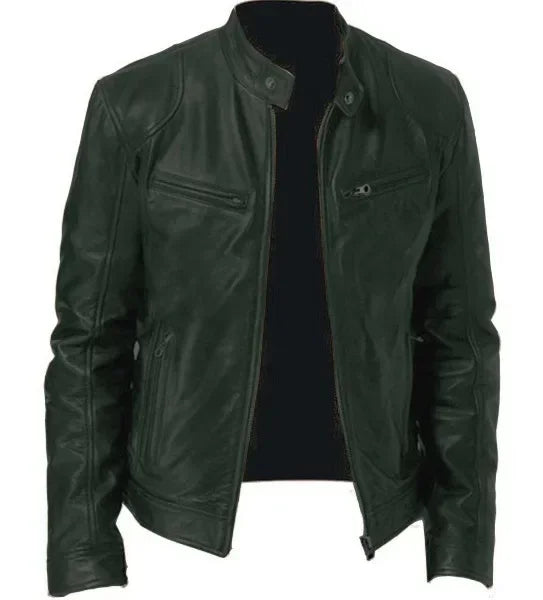 2025 PU Leather Men's Casual Jacket - Motorcycle European Style