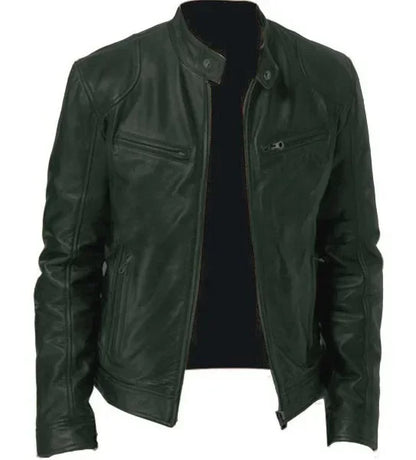 2025 PU Leather Men's Casual Jacket - Motorcycle European Style