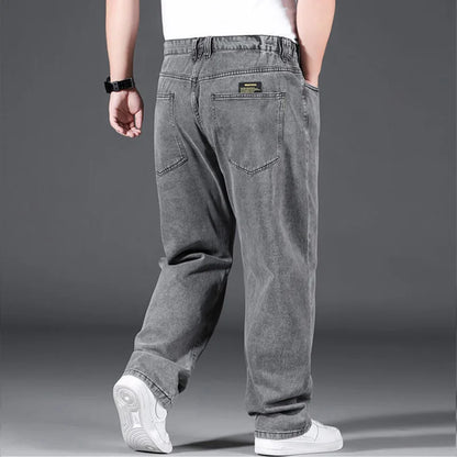 10XL Oversize Jeans Men Spring Fashion Streetwear Plus Size Cargo Jeans Soft Cotton Loose Baggy Casual Jeans For Dad Husband