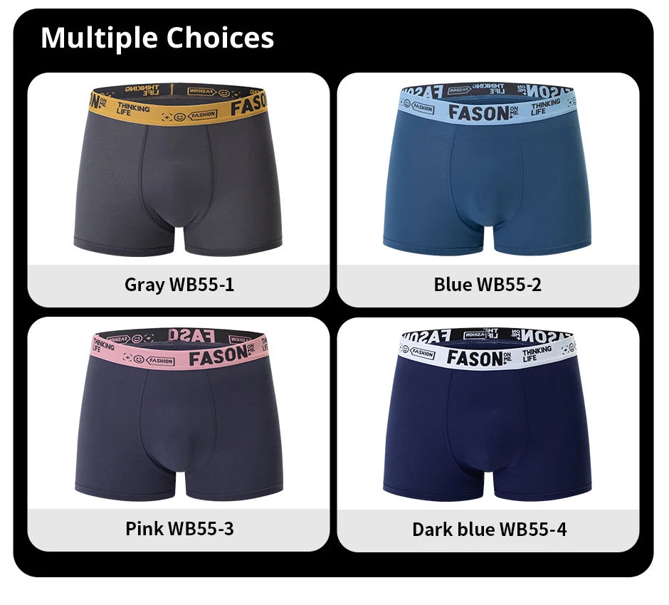 4/10 Pack Teenagers To Adults Parent-child Boyshort Simple Fashion Multi-size Shorts Men's Comfortable Underwear Elastic Waist P