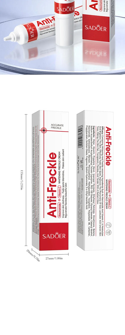 SADOER Anti Freckle Cream Face Whitening Creams Spot Removing Anti-aging Moisturizing Freckles Removal Facial Cream Skin Care