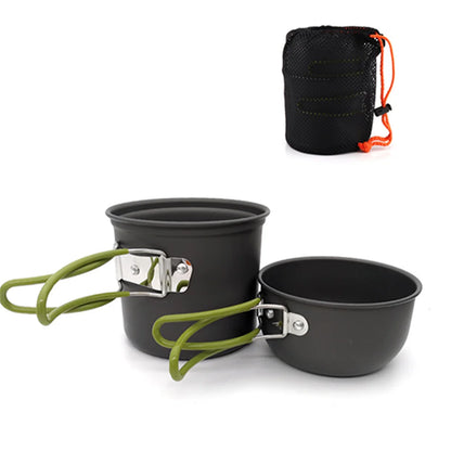 Camping Pots Cookware Set Portable Outdoor Cooking  Tableware for Hiking Trekking Picnic Fishing Mountaineering