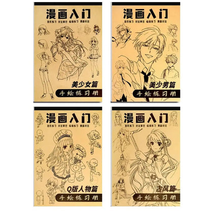 Comics Girl Boy Anime Hand Drawn Book Novice Zero Basic Practice Manga Sketching Tutorial Drawing Tracing Comics Line Draft Book