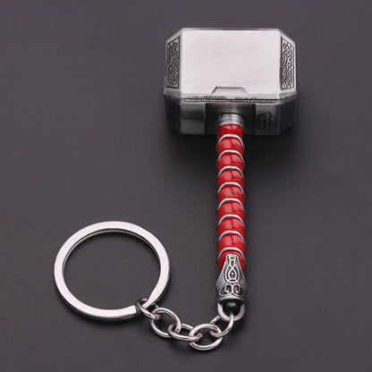 The Avengers Thor Hammer Metal Key Chain Marvel Keyring Men Women Key Holder Car Keychain Accessories Toys Gift