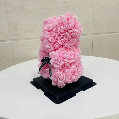 Romantic Valentine's Day Creative Eternal Flower Rose Bear Christmas Gift Rose Bear Hug Bear Wedding Flower Decoration Gift