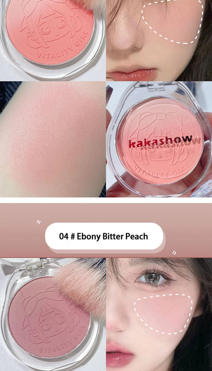 Kakashow Youthful Gradient Blush - Natural Nude Shade,  Easy-to-Blend Formula with Long-lasting Matte Finish,