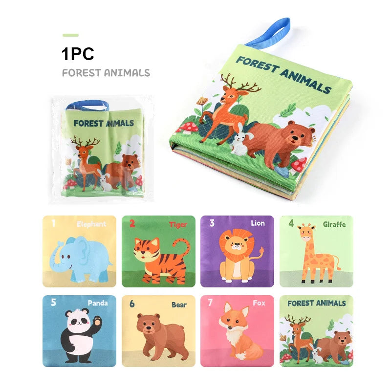 Cloth Book for Early Education Toys 4-page 8-sided English Palm Book Books for Kids Manga Book English for Child Kids