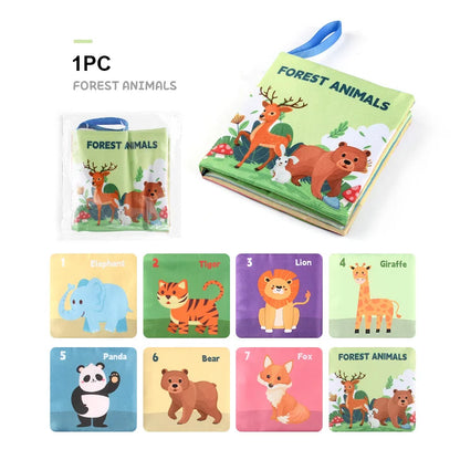 Cloth Book for Early Education Toys 4-page 8-sided English Palm Book Books for Kids Manga Book English for Child Kids