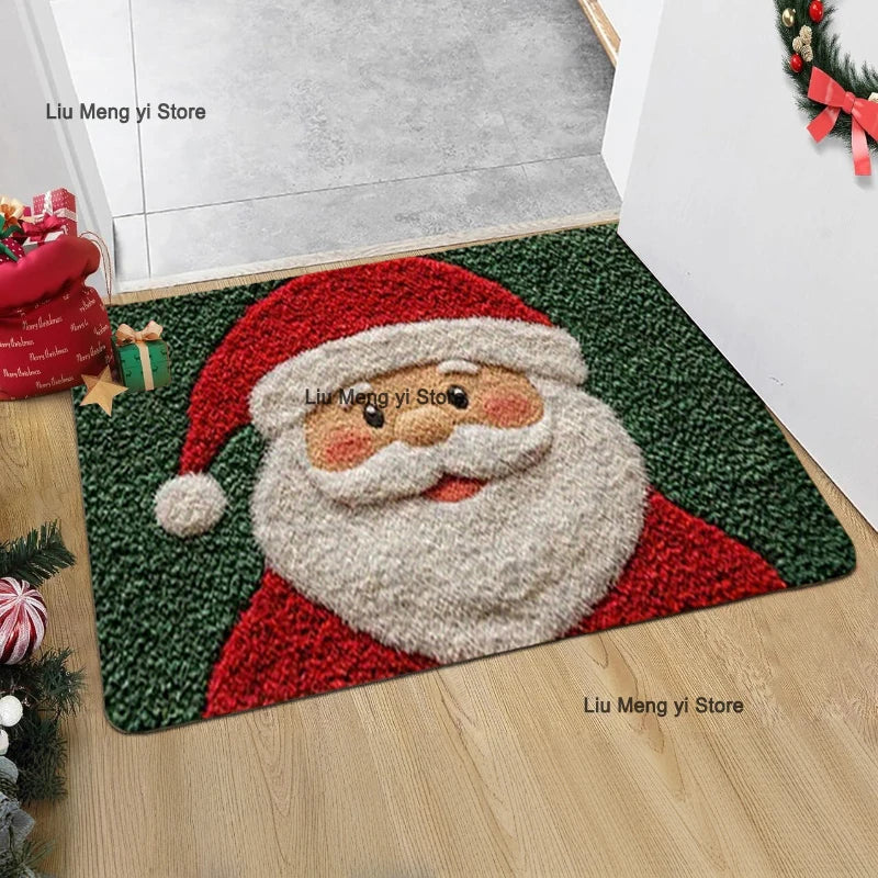 Christmas Door Mat Red Santa Claus Outdoor and indoor Gingerbread Man Carpet  New Year 2026 Merry Christmas Home Decor Foot Mat