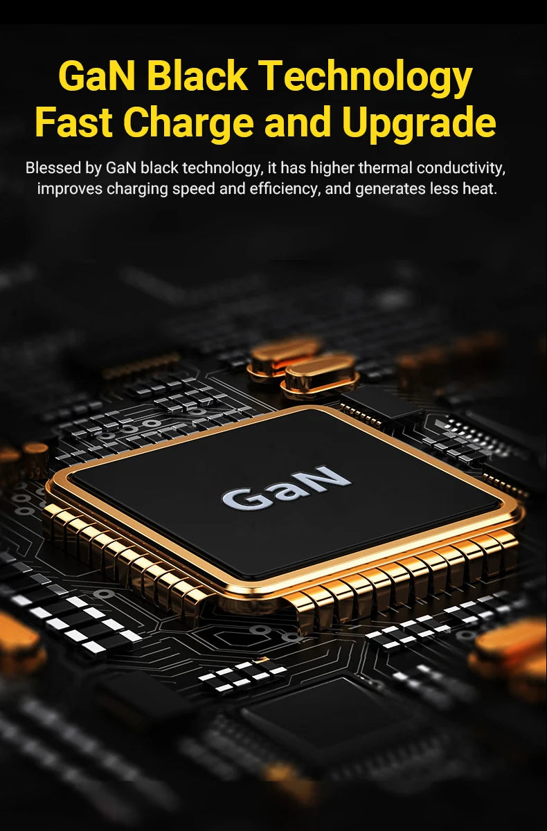 EU/US Plug PD65W GaN Fast Charger with Type-C and USB-A Interface Universal Dual Port Wall Charger Plug for Phones/Pads/Laptops