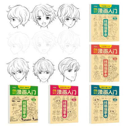 Comics Girl Boy Comics Hand Drawn Tutorial Book Studying Novice Zero Basic Line Draft Practice Book Art Tracing Sketch