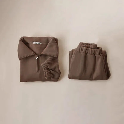 Children Clothes Sets Kids Sportswear Suits for Children Warm Autumn Winter Fleece Sweatshirt + Pant Kids Boy Girl Outfit