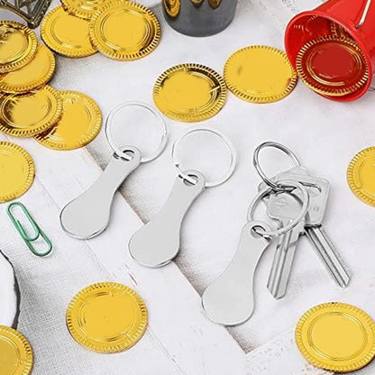 Shopping Cart Token Stainless Steel Hard Portable Key Ring Metallic Keychain For Key Hook Practical Daily Use Accessorie Cart