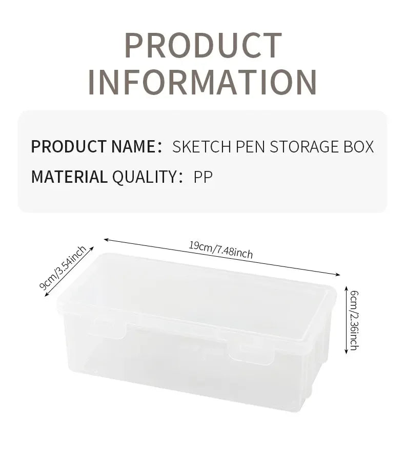 1PC Transparent Pencil Case Sketch Plastic Pencil Case Storage Case Art Student Pencil Case Large Capacity Toolbox