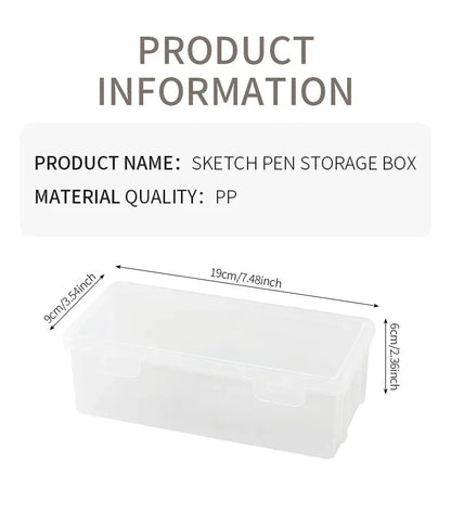 1PC Transparent Pencil Case Sketch Plastic Pencil Case Storage Case Art Student Pencil Case Large Capacity Toolbox