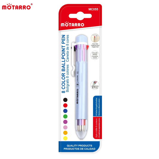Clearance_MOTARRO Set 8 Colors for One Storage Ball-point Pen 0.7mm Multicolor Pen Quick Drying Pen Water for Kids School Statio
