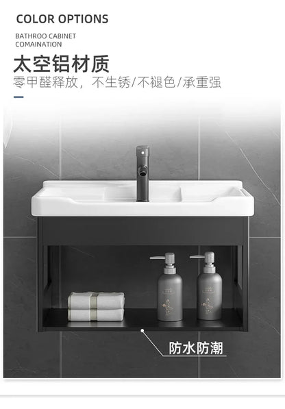 Bathroom Vanity with Sink Toilet Simple Small Apartment Household Wall-mounted Storage Balcony Washbasin Cabinet with Mirror