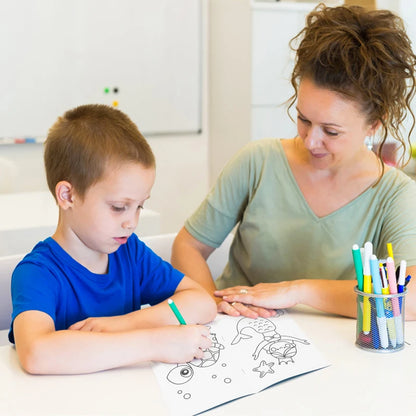 24pcs Coloring Books Colouring Pages Bulk Ocean Colorful Drawing DIY Art Doodle Painting Learning Color Booklet Arts Beginners