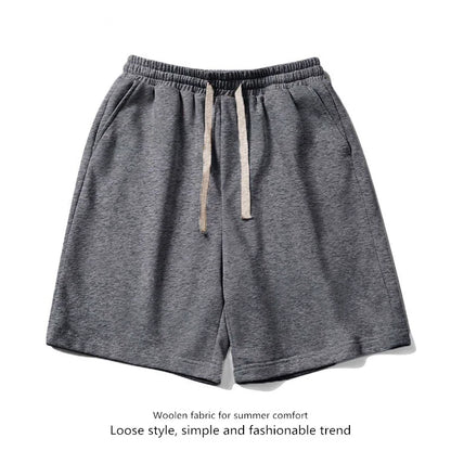 European shorts for men plus size for middle-aged and young loose and versatile five quarter pants breathable beach pants studen