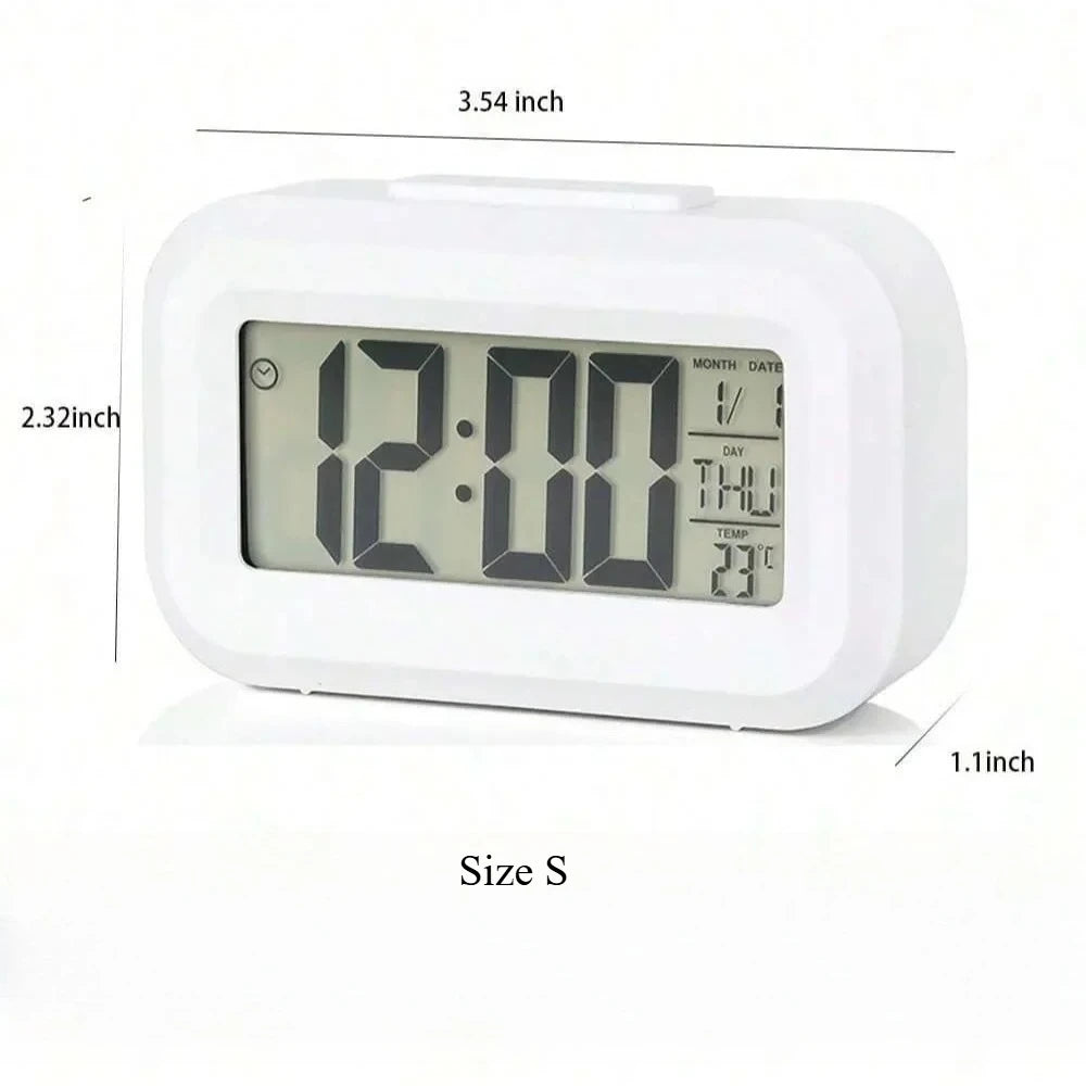 Small/Larger LED Digital Alarm Clock Backlight Snooze Mute Calendar Desktop Electronic Backlight Table Desktop Clocks