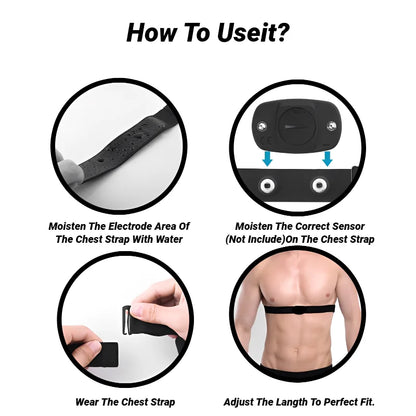 Heart Rate Monitor Replacement Strap Compatible With Polar Coospo Wahoo Tick Garmin Magene Sensor Band Belt Elastic Chest Bands