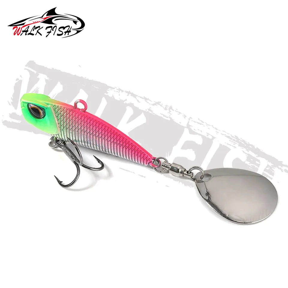 WALK FISH 7g 11g 15g 21g Spinner Bait Metal VIB Fishing Lure Rotating Tail Vibration Sequins Japan Wobbler Trolling Bait Pesca