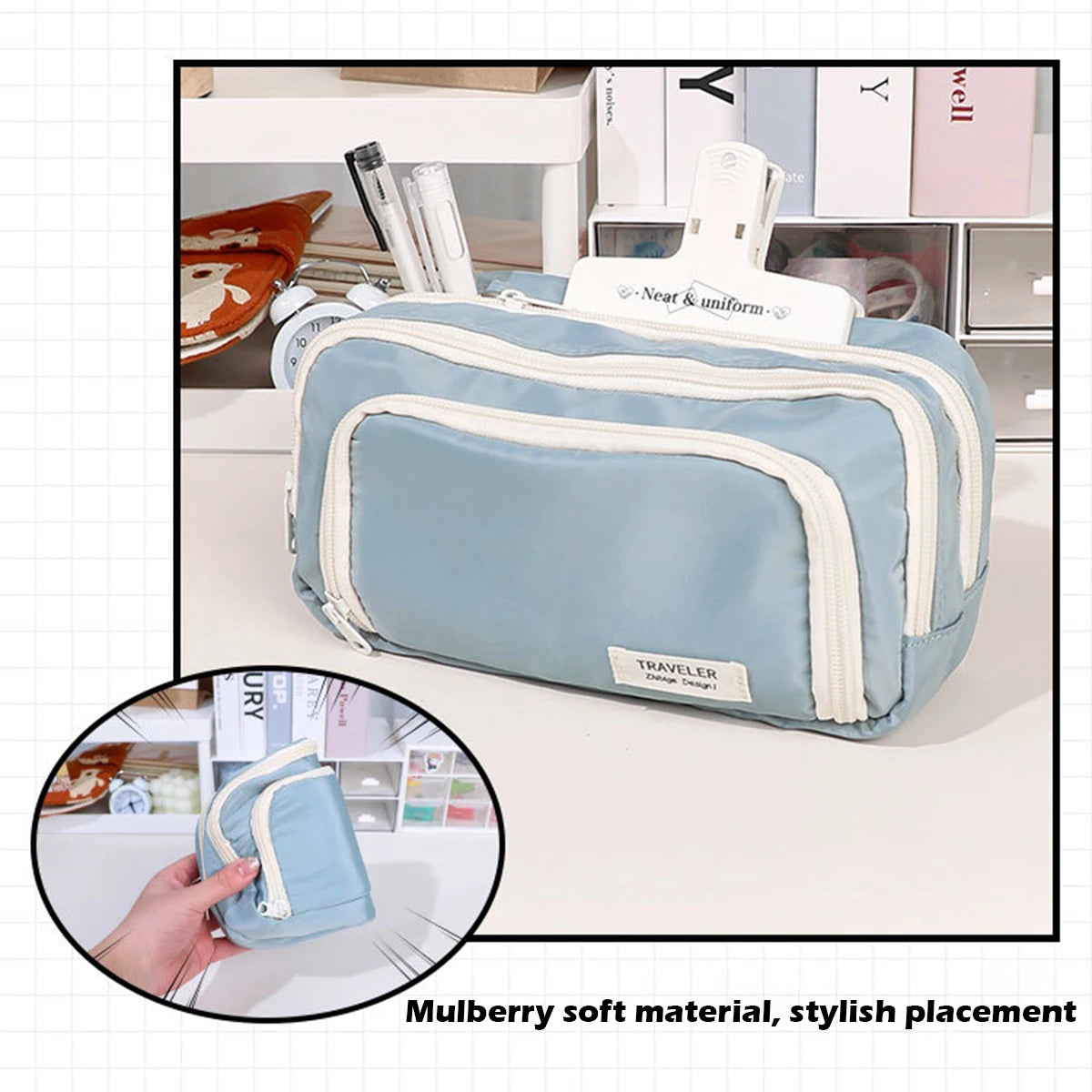 Multi Layer Pencil Case Large Capacity Kawaii  Pen Box Cute Pen Holder Pouch for Students Back to School Stationery Supplies