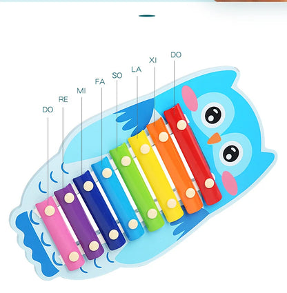 Montessori Wooden 8 Tones Multicolor Xylophone Wood Musical Instrument Toys For Baby Kids Puzzles Early Learning Games
