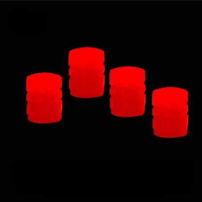 8PCS Luminous Tire Valve Caps Motorcycle Bike Wheel Nozzle Dustproof Tyre Valve Stem Fluorescent Night Glowing Car Accessories