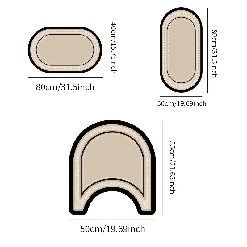 Bathroom floor mat three sets of absorbent, non-slip, dirty and easy to clean made of diatom mud