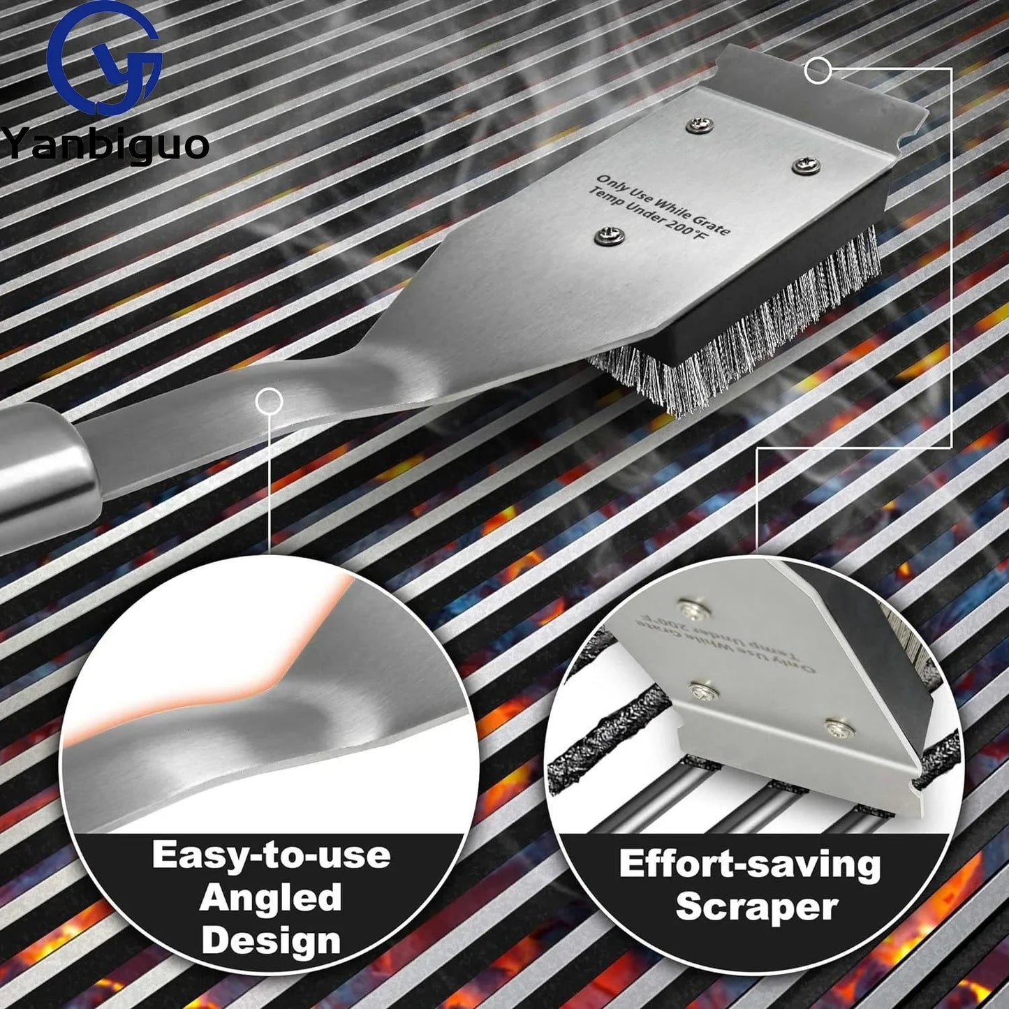 Grill Brush and Scraper, Wire BBQ Grill Brush for Outdoor Grill,16.5” Cleaning BBQ Accessories, Safe Cleaner  Brush