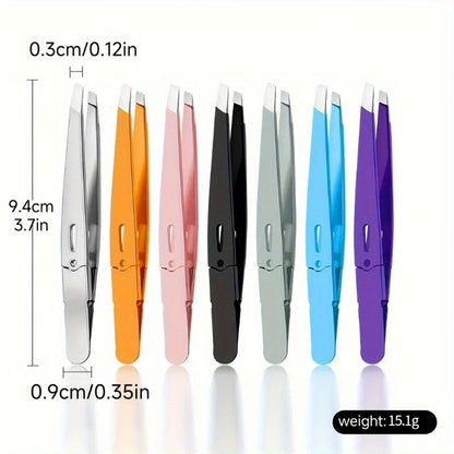 MR.GREEN Eyebrow Tweezer Colorful Hair Beauty Fine Hairs Puller Stainless Steel Slanted Eye Brow Clips Removal Makeup Tools